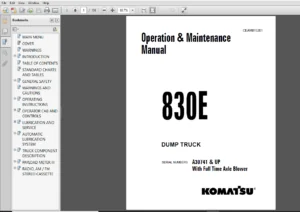 Komatsu 830E Dump Truck Operation & Maintenance Manual CEAM15201 - PDF DOWNLOAD