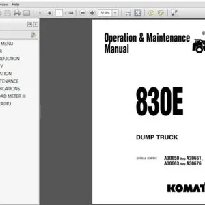 Komatsu 830E Dump Truck Operation & Maintenance Manual SN A30650-A30661, A30663-A30676 - PDF DOWNLOAD