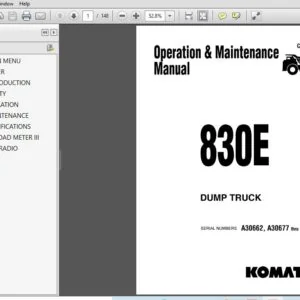 Komatsu 830E Dump Truck Operation & Maintenance Manual SN A30662, A30677-A30688 - PDF DOWNLOAD