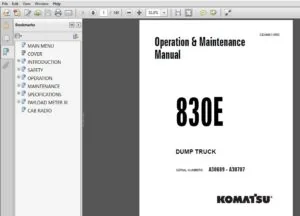 Komatsu 830E Dump Truck Operation & Maintenance Manual SN A30689-A30707 - PDF DOWNLOAD