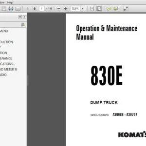 Komatsu 830E Dump Truck Operation & Maintenance Manual SN A30689-A30707 - PDF DOWNLOAD