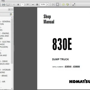 Komatsu 830E Dump Truck Shop Manual SN A30544-A30606 - PDF DOWNLOAD