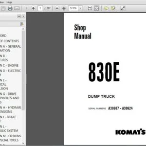 Komatsu 830E Dump Truck Shop Manual SN A30607-A30624 - PDF DOWNLOAD