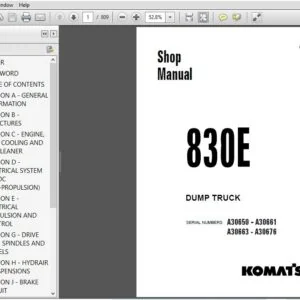 Komatsu 830E Dump Truck Shop Manual SN A30650-A30661, A30663-A30676 - PDF DOWNLOAD