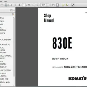Komatsu 830E Dump Truck Shop Manual SN A30662, A30677-A30688 - PDF DOWNLOAD