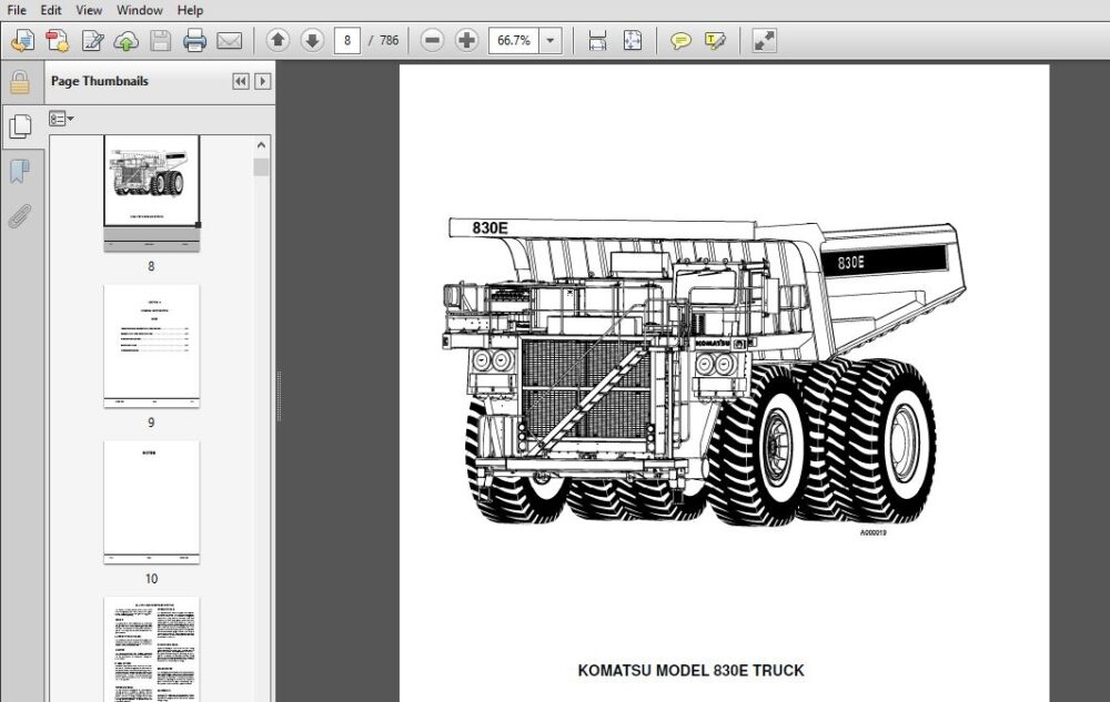 Komatsu 830E Dump Truck Shop Manual SN A30662, A30677-A30688 - PDF