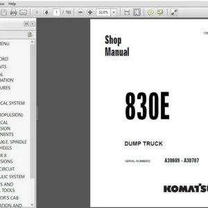 Komatsu 830E Dump Truck Shop Manual SN A30689-A30707 - PDF DOWNLOAD
