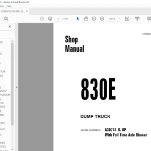Komatsu 830E Dump Truck Shop Manual SN A30741 & UP - PDF DOWNLOAD