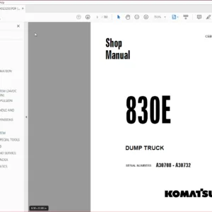 Komatsu 830E Dump Truck Shop Repair Manual SN A30708  - A30732 - PDF DOWNLOAD