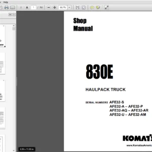 Komatsu 830E Haulpack Truck Shop Manual - PDF DOWNLOAD