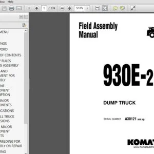 Komatsu 930E-2 Dump Truck Field Assembly Manual SN A30121 and up - PDF DOWNLOAD