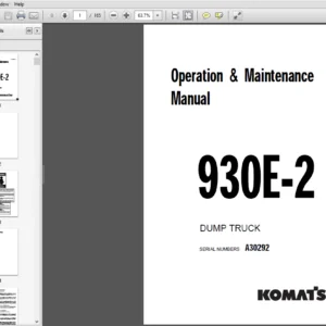 Komatsu 930E-2 Dump Truck Operation & Maintenance Manual A30292 - PDF DOWNLOAD