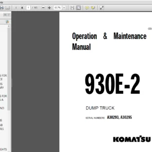 Komatsu 930E-2 Dump Truck Operation & Maintenance Manual A30293, A30295 - PDF DOWNLOAD