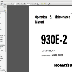 Komatsu 930E-2 Dump Truck Operation & Maintenance Manual A30298, A30299 - PDF DOWNLOAD