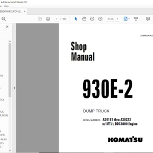 Komatsu 930E-2 Dump Truck Shop Manual SN A30181-A30223 - PDF DOWNLOAD