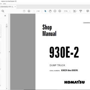 Komatsu 930E-2 Dump Truck Shop Manual SN A30224-A30245 - PDF DOWNLOAD