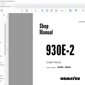 Komatsu 930E-2 Dump Truck Shop Manual SN A30246-A30254 - PDF DOWNLOAD