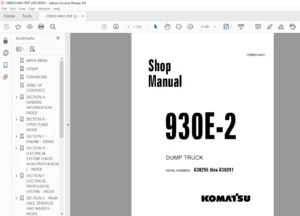 Komatsu 930E-2 Dump Truck Shop Manual SN A30255-A30291 - PDF DOWNLOAD