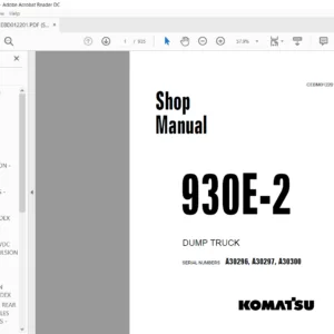 Komatsu 930-2 Dump Truck Shop Manual SN A30296, A30297, A30300 - PDF DOWNLOAD