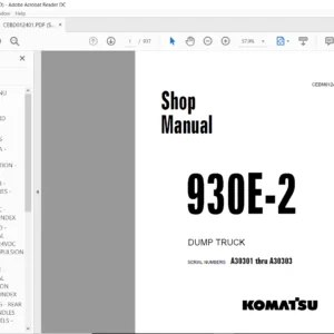 Komatsu 930E-2 Dump Truck Shop Manual SN A30301-A30303 - PDF DOWNLOAD
