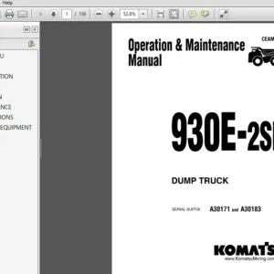 Komatsu 930E-2SE Dump Truck Operation & Maintenance Manual S/N: A30171 And A30183 - PDF DOWNLOAD