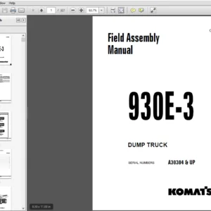Komatsu 930E-3 Dump Truck Field Assembly Manual A30304 & up - PDF DOWNLOAD