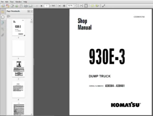Komatsu 930E-3 Dump Truck Shop Manual A30364-A30461 - PDF DOWNLOAD