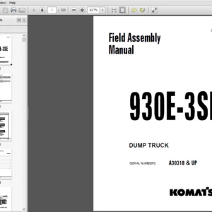 Komatsu 930E-3SE Dump Truck Field Assembly Manual A30318 & up - PDF DOWNLOAD
