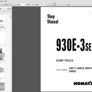Komatsu 930E-3SE Dump Truck Shop Manual A30171, A30318, A30319, A30322 - PDF DOWNLOAD
