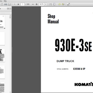 Komatsu 930E-3SE Dump Truck Shop Manual A30366 & UP - PDF DOWNLOAD