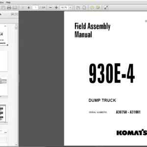Komatsu 930E-4 Dump Truck Field Assembly Manual A30750-A31001 - PDF DOWNLOAD