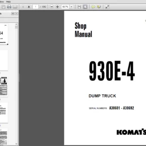 Komatsu 930E-4 Dump Truck Shop Manual A30601-A30692 - PDF DOWNLOAD