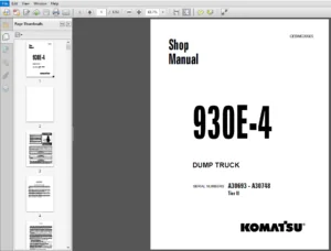 Komatsu 930E-4 Dump Truck Shop Manual A30693-A30748 - PDF DOWNLOAD