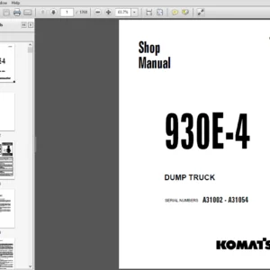 Komatsu 930E-4 Dump Truck Shop Manual A31002-A31054 - PDF DOWNLOAD