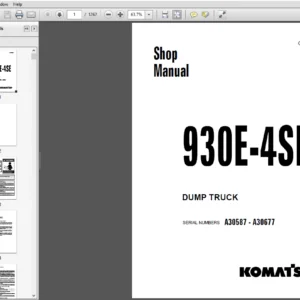 Komatsu 930E-4SE Dump Truck Shop Manual A30587-A30677 - PDF DOWNLOAD
