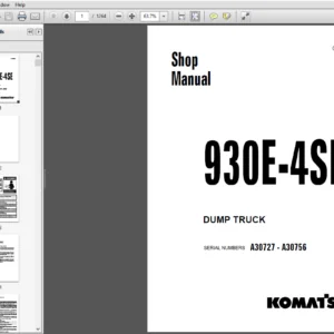 Komatsu 930E-4SE Dump Truck Shop Manual A30727-A30756 - PDF DOWNLOAD