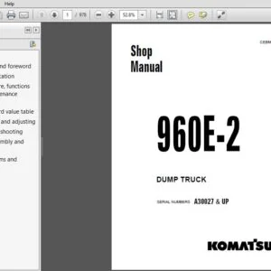 Komatsu 960E-2 Dump Truck Shop Manual CEBM025901 - PDF DOWNLOAD