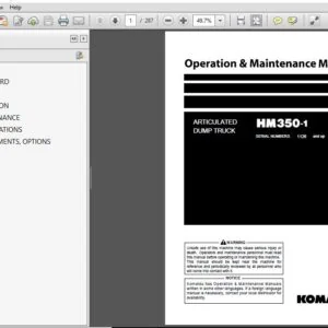 Komatsu Articulated Dump Truck HM350-1 Operation & Maintenance Manual SN 1126 and up - PDF DOWNLOAD