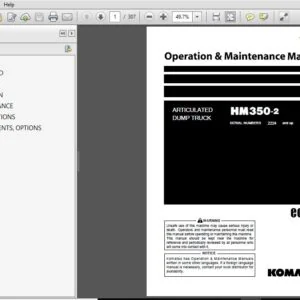 Komatsu Articulated Dump Truck HM350-2 Operation & Maintenance Manual SN 2224 and up - PDF DOWNLOAD