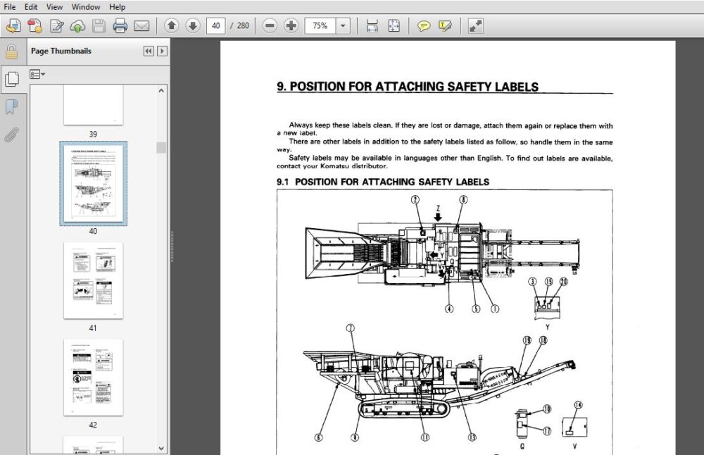 Komatsu BR350JG-1 Mobile Crusher Operation & Maintenance Manual SN 1232