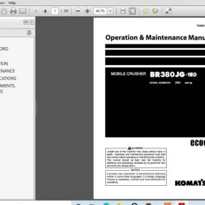 Komatsu BR380JG-1EO Mobile Crusher Operation & Maintenance Manual 2001 and up - PDF DOWNLOAD