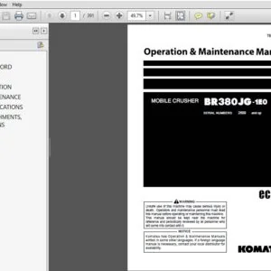 Komatsu BR380JG-1EO Mobile Crusher Operation & Maintenance Manual SN 2609 and up - PDF DOWNLOAD
