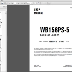Komatsu Backhoe Loader WB156PS-5 Shop Manual - PDF DOWNLOAD