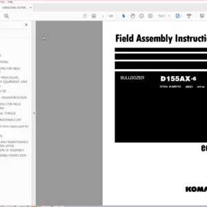Komatsu Bulldozer D155AX-6 Field Assembly Instruction Manual SN 80001 and up - PDF DOWNLOAD