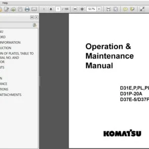 Komatsu Bulldozer D31 E,P,PL,PLL-20 Operator & Maintenance Manual - PDF DOWNLOAD