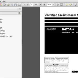 Komatsu Bulldozer D475A-5 Operation & Maintenance Manual SN 20001 and up - PDF DOWNLOAD