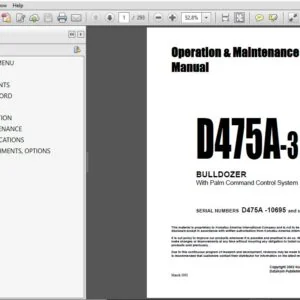 Komatsu Bulldozer D475A-3 Operator & Maintenance Manual SN 10695 and up - PDF DOWNLOAD