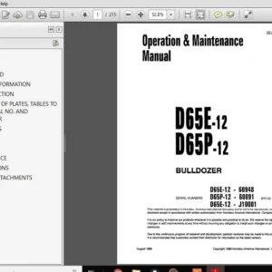 Komatsu Bulldozer D65E-12 D65P-12 Operator & Maintenance Manual - PDF DOWNLOAD