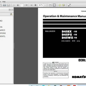 Komatsu Bulldozer D65EX-16 D65PX-16 D65WX-16 Operation & Maintenance Manual SN 80159 and up - PDF DOWNLOAD