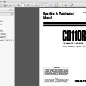 Komatsu CD110R-1 Crawler Carrier Operation & Maintenance Manual SN 1259 And Up - PDF DOWNLOAD